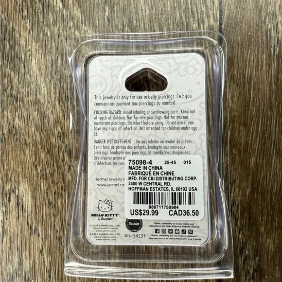 Hello Kitty Belly Ring Exclusive Stainless steel 14 g - Picture 2 of 2